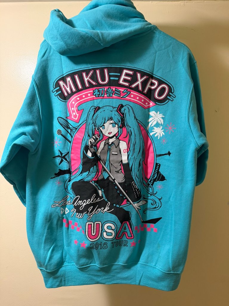 Hatsune Miku X Omocat Miku Expo 2018 Zip-Up Sweater Size Medium